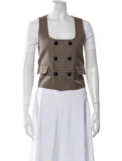 Pre-owned Celine Wool Tweed Pattern Vest In Multicolor