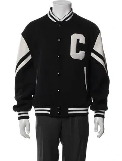 Pre-owned Celine Wool Varsity Jacket In Black