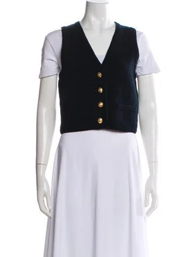 Pre-owned Celine Wool Vest W/ Tags In Blue