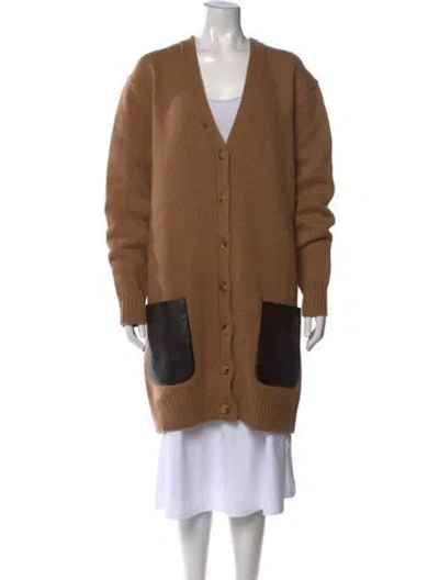 Pre-owned Celine Wool V-neck Sweater