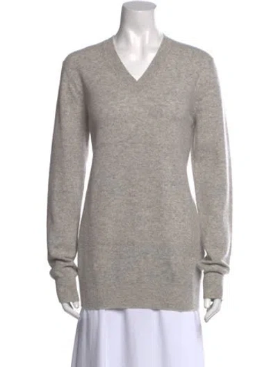 Pre-owned Celine Wool V-neck Sweater In Gray