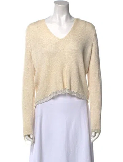 Pre-owned Celine Wool V-neck Sweater In Neutral