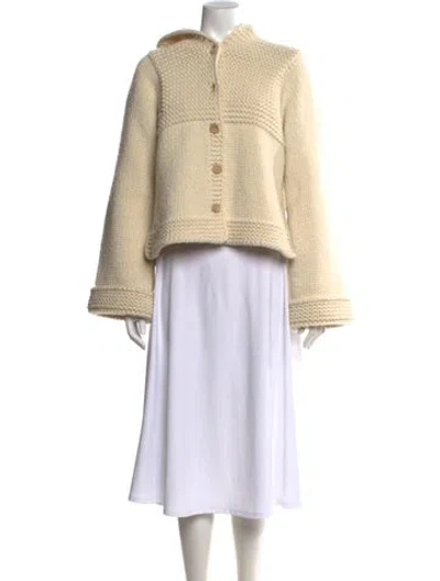 Pre-owned Celine Wool V-neck Sweater In Neutral