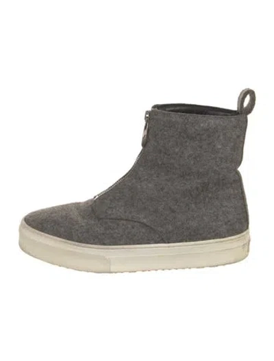 Pre-owned Celine Wool Wedge Sneakers In Gray