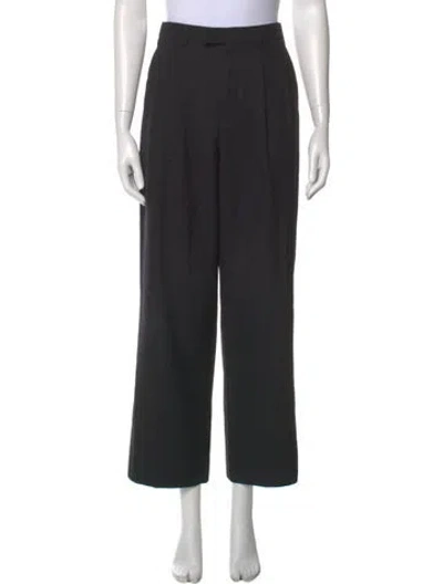 Pre-owned Celine Wool Wide Leg Pants In Black