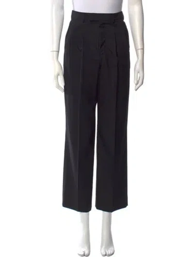 Pre-owned Celine Wool Wide Leg Pants In Black