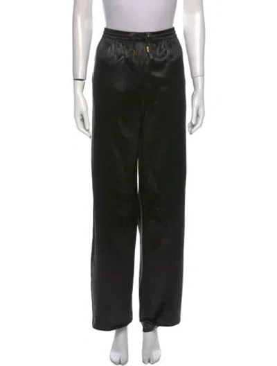Pre-owned Celine Wool Wide Leg Pants In Black