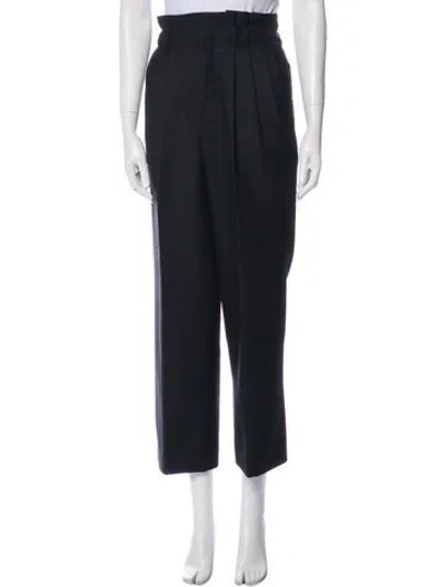 Pre-owned Celine Wool Wide Leg Pants In Black