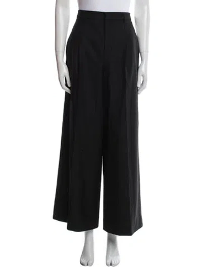 Pre-owned Celine Wool Wide Leg Pants In Black