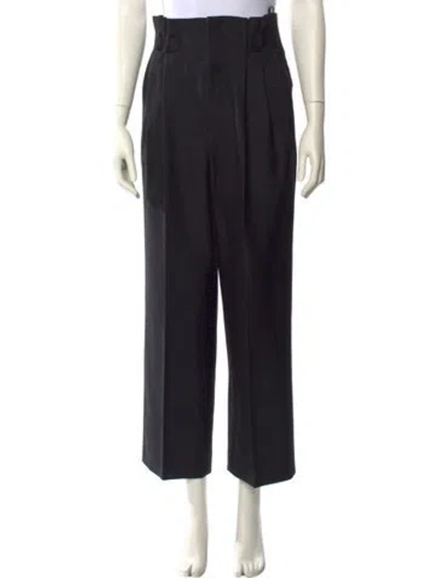 Pre-owned Celine Wool Wide Leg Pants In Black