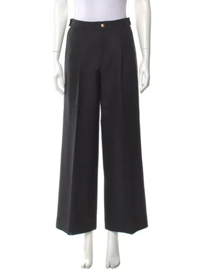 Pre-owned Celine Wool Wide Leg Pants In Black