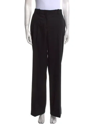Pre-owned Celine Wool Wide Leg Pants In Black