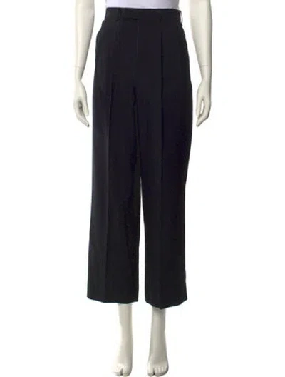 Pre-owned Celine Wool Wide Leg Pants In Black