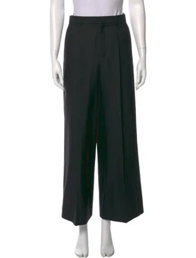 Pre-owned Celine Wool Wide Leg Pants In Black