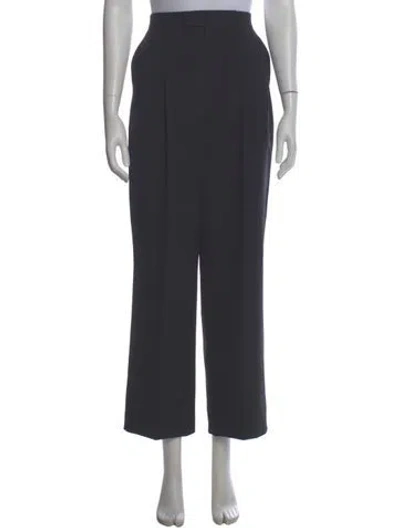 Pre-owned Celine Wool Wide Leg Pants In Black