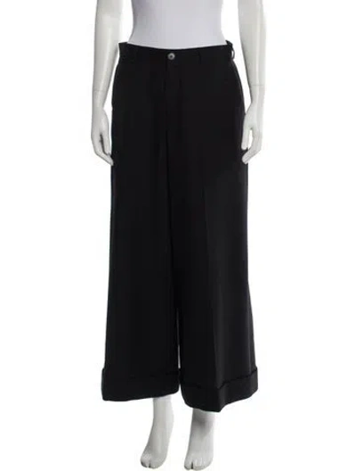 Pre-owned Celine Wool Wide Leg Pants In Black