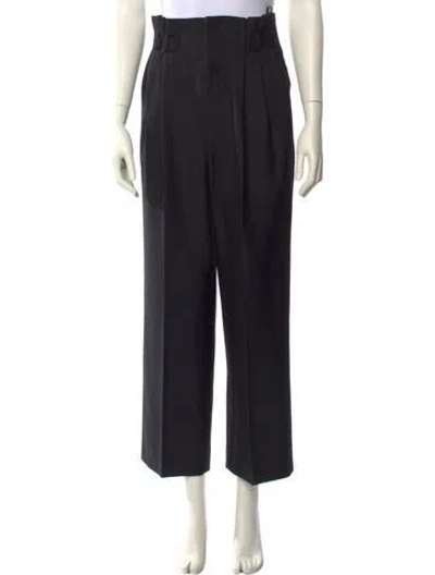 Pre-owned Celine Wool Wide Leg Pants In Black