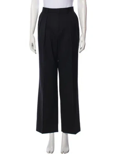 Pre-owned Celine Wool Wide Leg Pants In Black