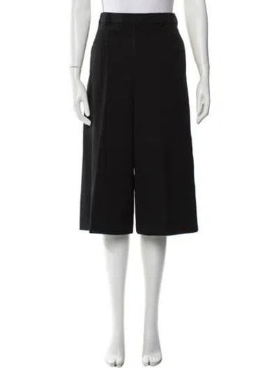 Pre-owned Celine Wool Wide Leg Pants In Black