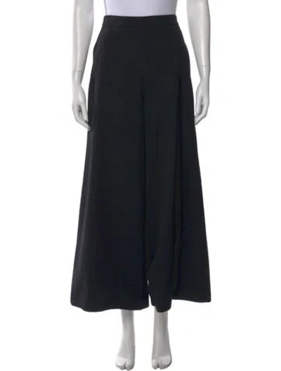 Pre-owned Celine Wool Wide Leg Pants In Black