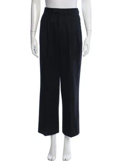 Pre-owned Celine Wool Wide Leg Pants In Black