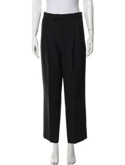 Pre-owned Celine Wool Wide Leg Pants In Black