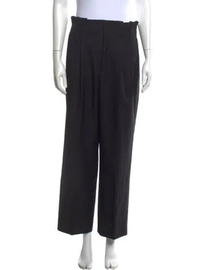 Pre-owned Celine Wool Wide Leg Pants In Black