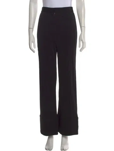Pre-owned Celine Wool Wide Leg Pants In Black