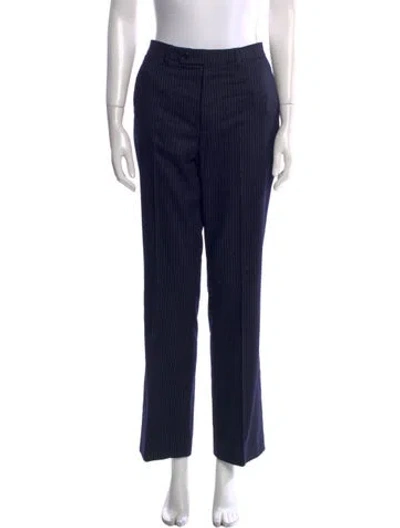 Pre-owned Celine Wool Wide Leg Pants In Blue