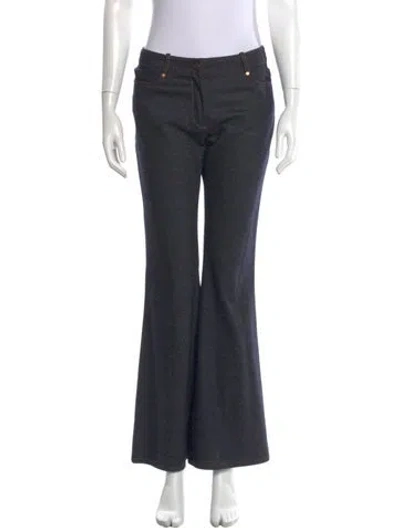 Pre-owned Celine Wool Wide Leg Pants In Blue
