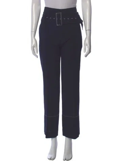 Pre-owned Celine Wool Wide Leg Pants In Blue
