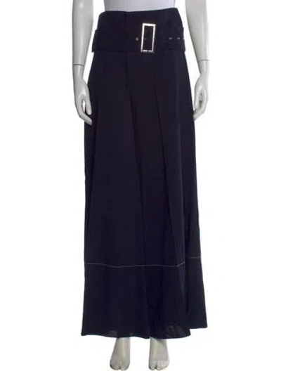 Pre-owned Celine Wool Wide Leg Pants In Blue