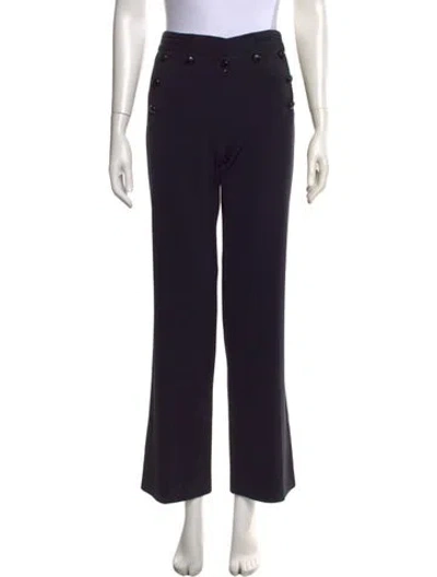 Pre-owned Celine Wool Wide Leg Pants In Blue