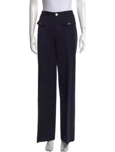 Pre-owned Celine Wool Wide Leg Pants In Blue