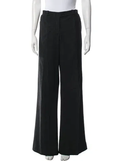 Pre-owned Celine Wool Wide Leg Pants In Blue