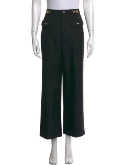 Pre-owned Celine Wool Wide Leg Pants In Blue