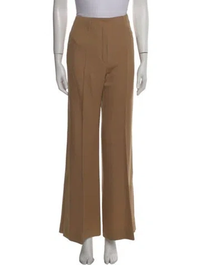 Pre-owned Celine Wool Wide Leg Pants In Brown