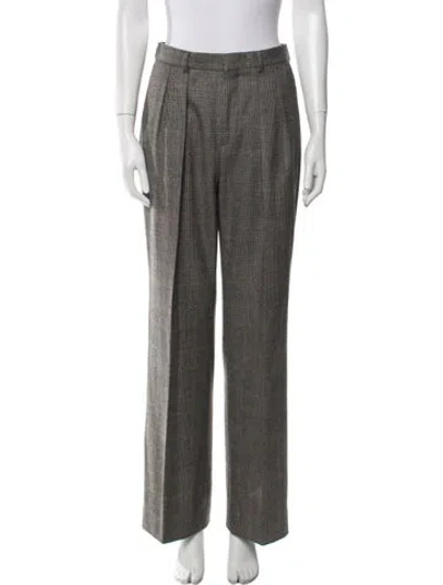 Pre-owned Celine Wool Wide Leg Pants In Brown