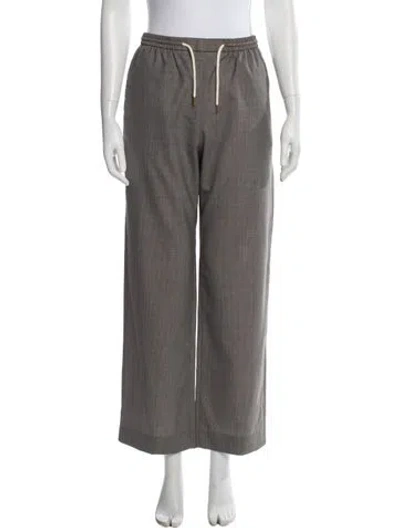 Pre-owned Celine Wool Wide Leg Pants In Brown