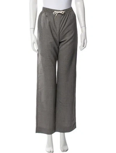 Pre-owned Celine Wool Wide Leg Pants In Brown