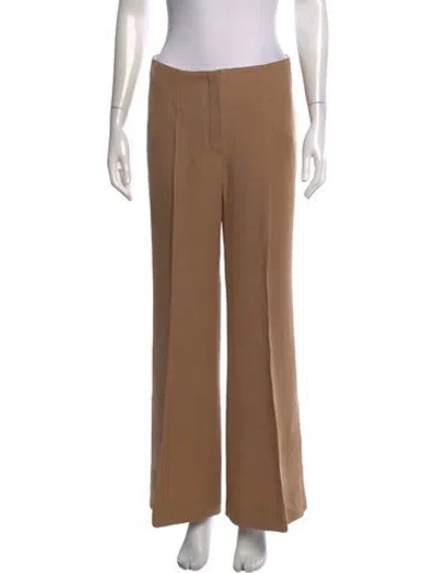 Pre-owned Celine Wool Wide Leg Pants In Brown