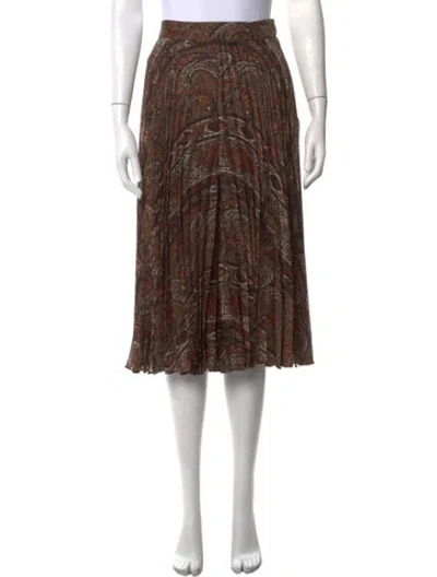 Pre-owned Celine Wool Wide Leg Pants In Brown