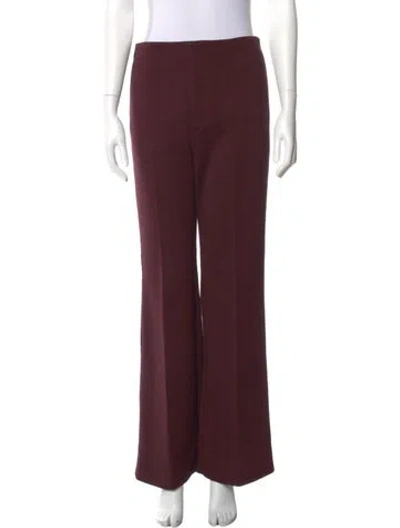 Pre-owned Celine Wool Wide Leg Pants In Burgundy