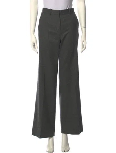 Pre-owned Celine Wool Wide Leg Pants In Gray
