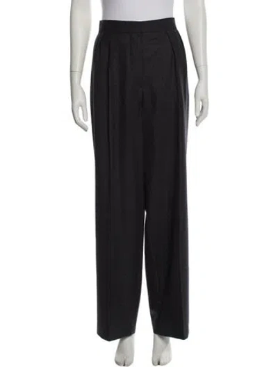 Pre-owned Celine Wool Wide Leg Pants In Gray
