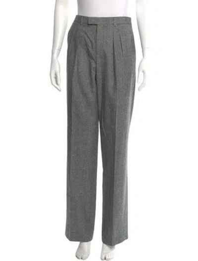 Pre-owned Celine Wool Wide Leg Pants In Gray