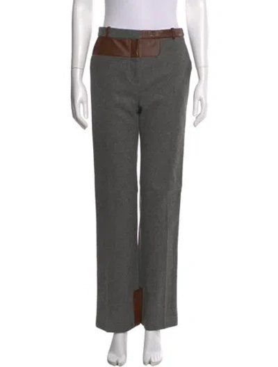 Pre-owned Celine Wool Wide Leg Pants In Gray
