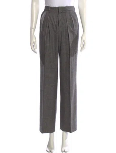 Pre-owned Celine Wool Wide Leg Pants In Gray
