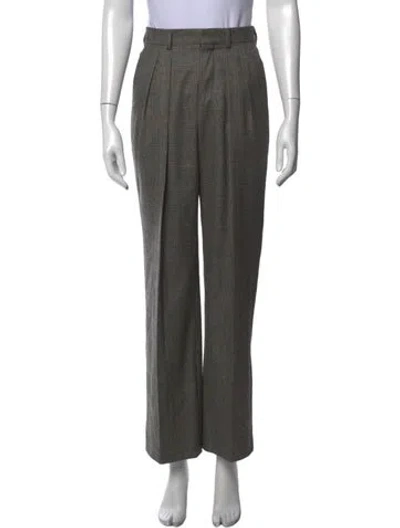 Pre-owned Celine Wool Wide Leg Pants In Grey