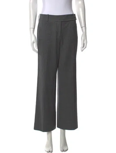 Pre-owned Celine Wool Wide Leg Pants In Grey